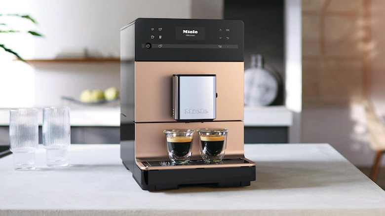 Miele CM5510 Silence on a kitchen counter with two espressos made