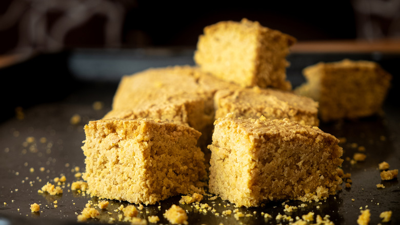 squares of dried out cornbread