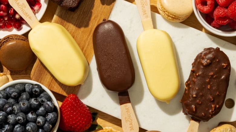 Magnum ice cream bars with fruit