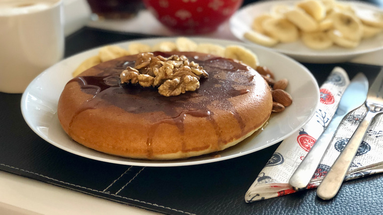 giant pancake on plate