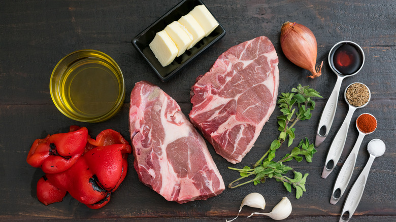 Lamb and ingredients for compound butter