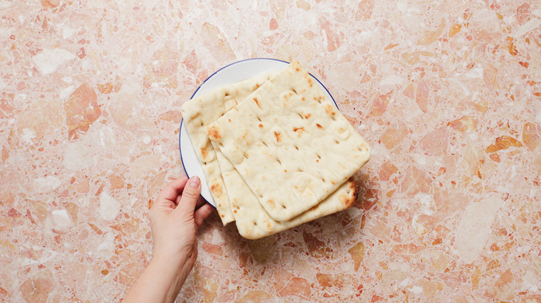 Flatbreads on plate