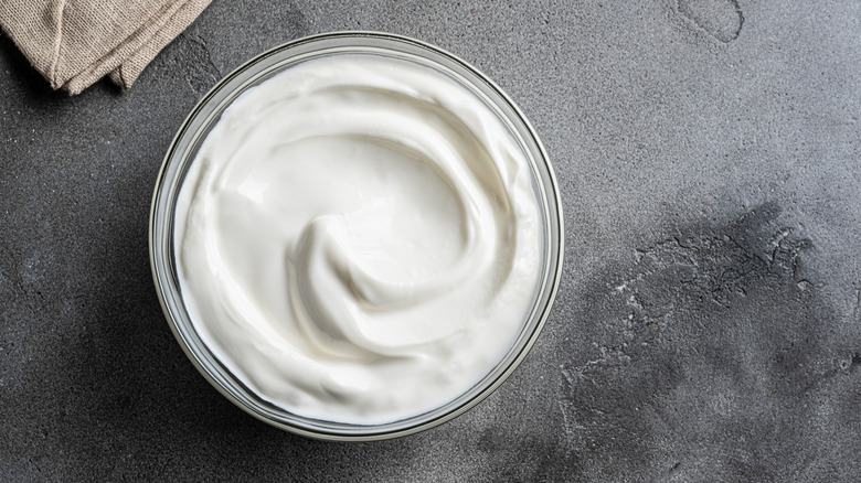 Ramekin of sour cream