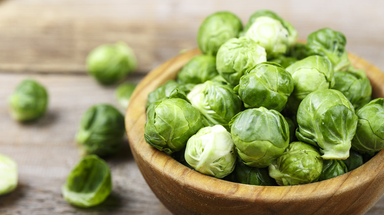 fresh raw Brussels sprouts