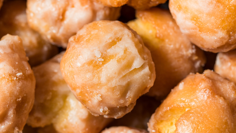 Close-up of fresh donut holes
