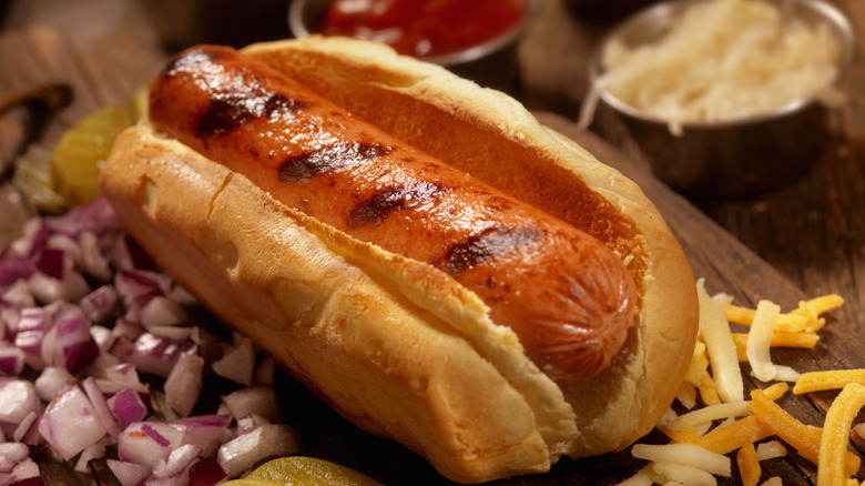 A hot dog without toppings