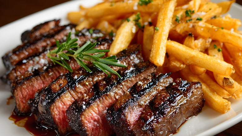 A plate of steak frites
