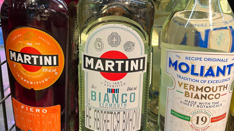 Several bottles of different kinds of vermouth