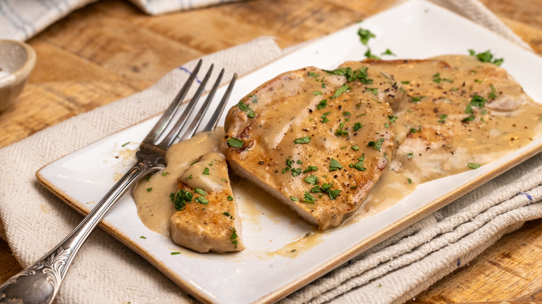 3-ingredient smothered pork chops