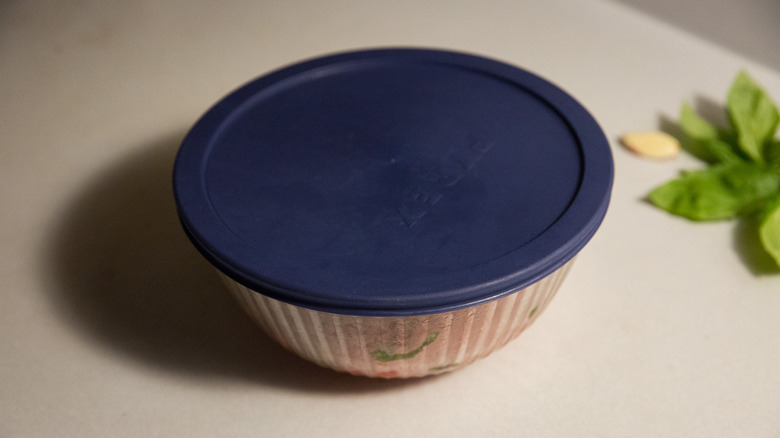 tomato salad in covered dish