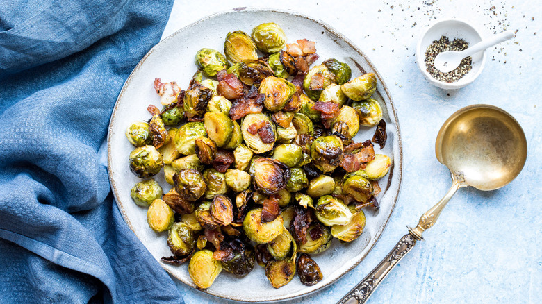 brussels sprouts on plate 