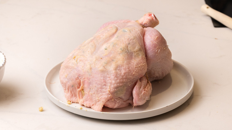 maple butter under chicken skin