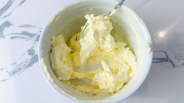 Cream cheese mixture in bowl