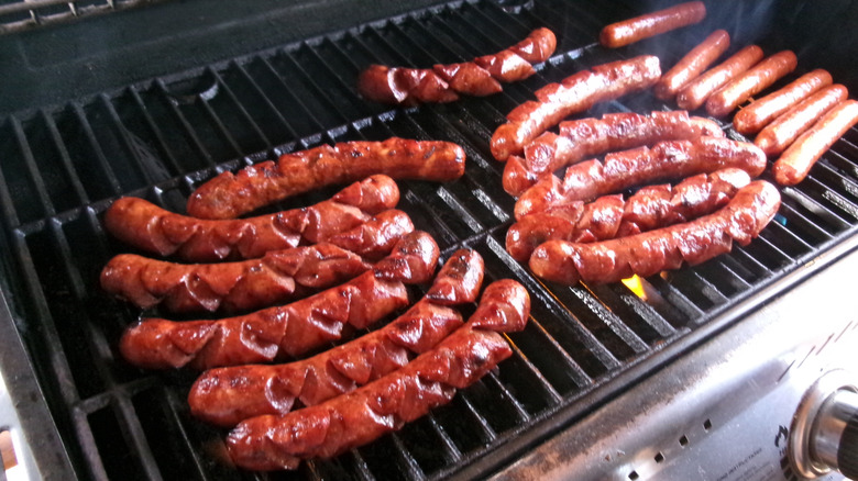 grilling marinated hot dogs