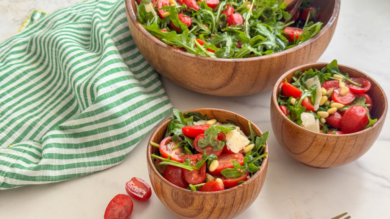 2 bowls of marinated tomato salad