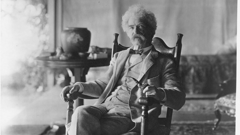 Mark Twain in rocking chair