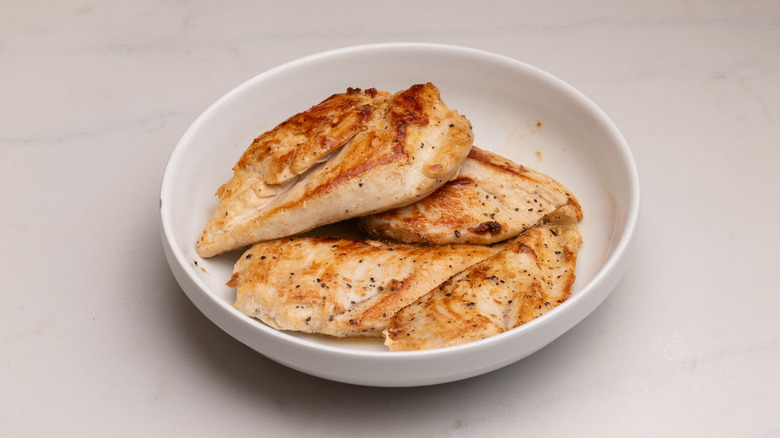 cooked chicken in a bowl