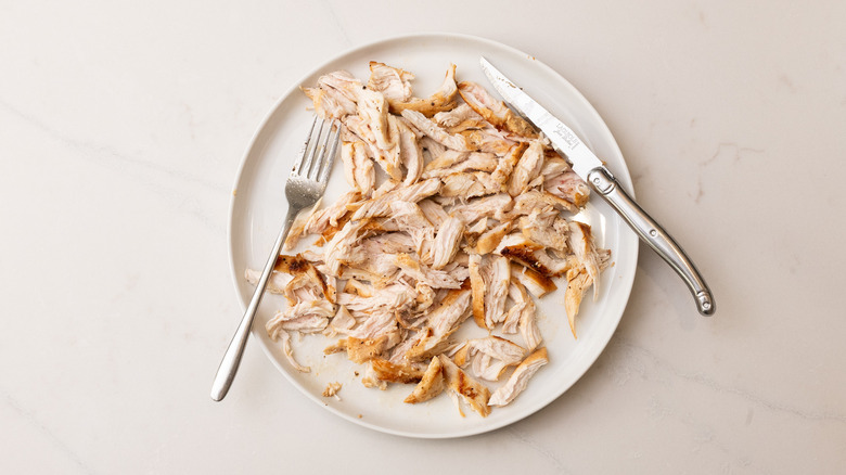 shredded chicken on a plate