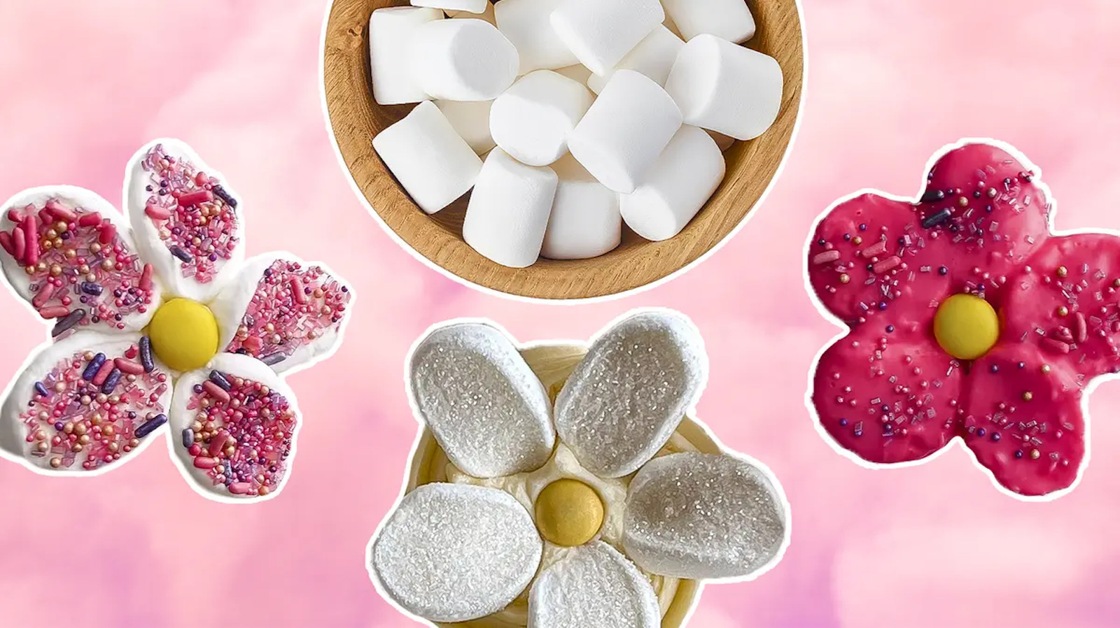 How to Bake Marshmallow Flowers and Use Them to Decorate Cakes and Cupcakes