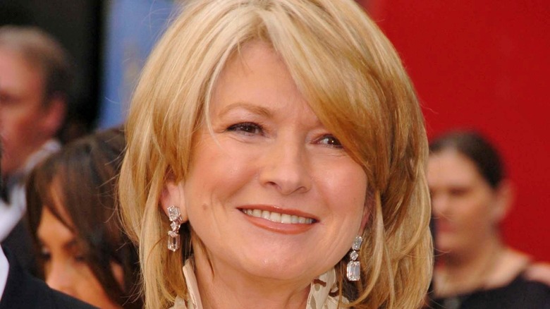 Martha Stewart smiles with diamond earrings