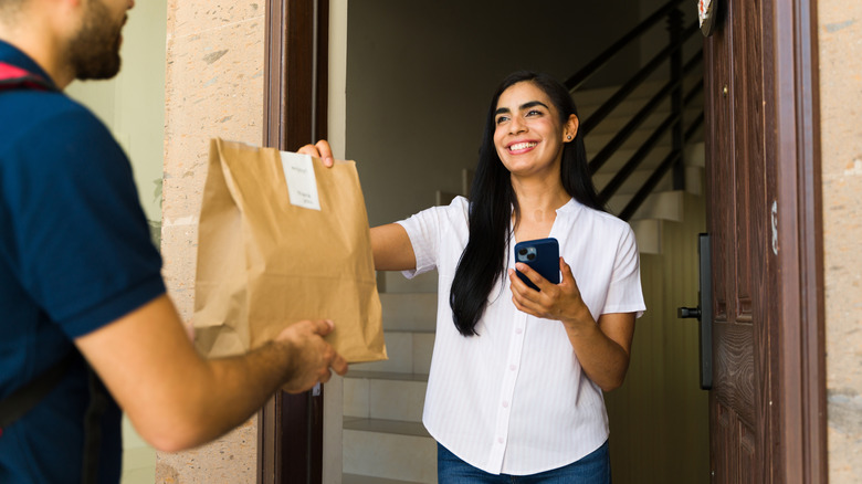 Food being delivered at a house