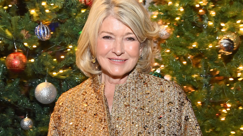 Martha Stewart smiling in gold