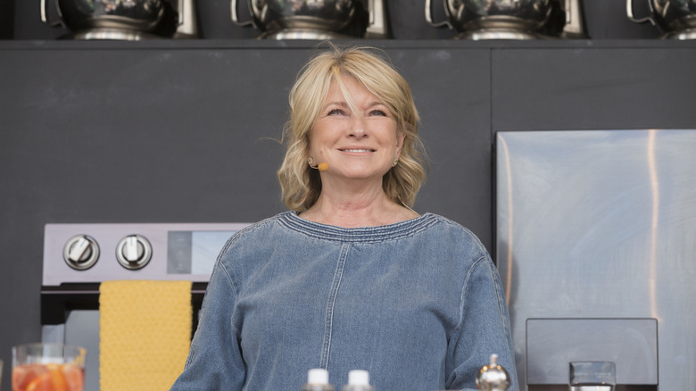 Martha Stewart doing cooking demonstration
