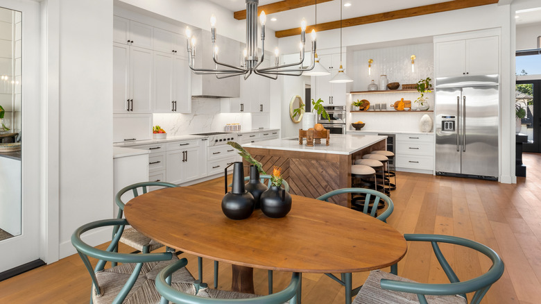 Large kitchen with dining area