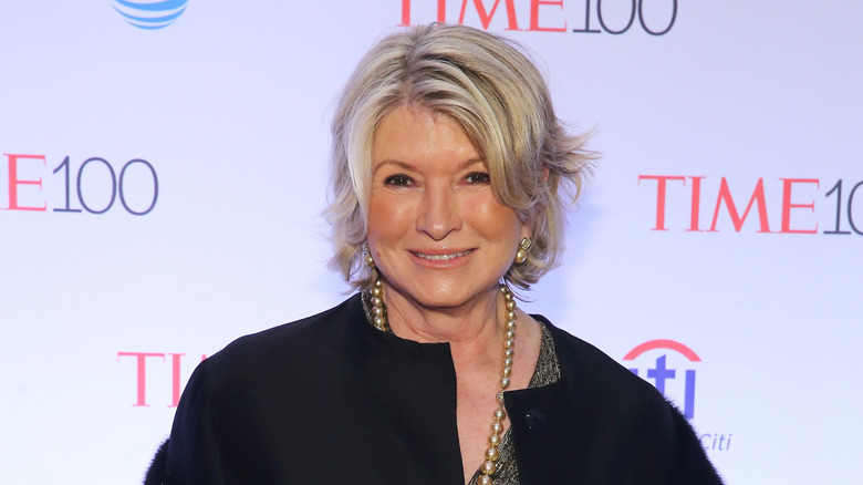 Martha Stewart smiles on a red carpet