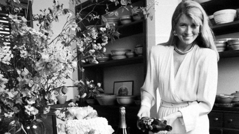 Black-and-white photo of Martha Stewart in the 80s