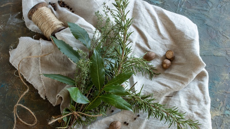 The makings of bouquet garni