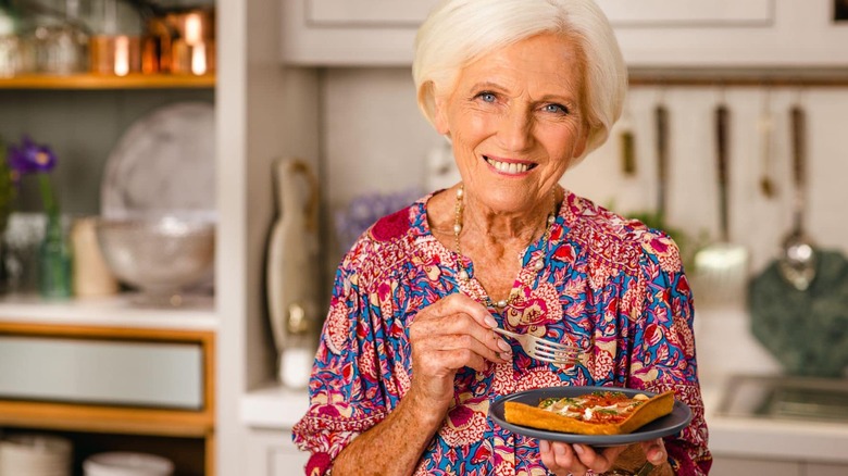 Mary Berry smiling in kitchen