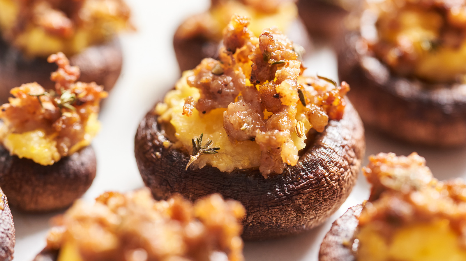 Mashed Potatoes Can Stand In For Polenta When Making Stuffed Mushrooms