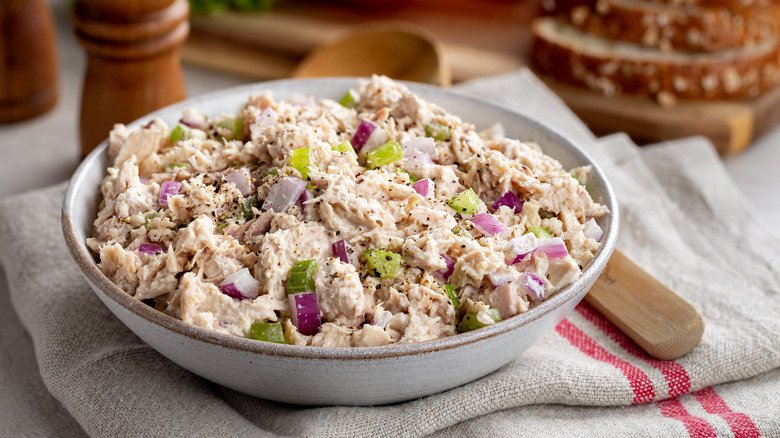 Tuna salad in a bowl