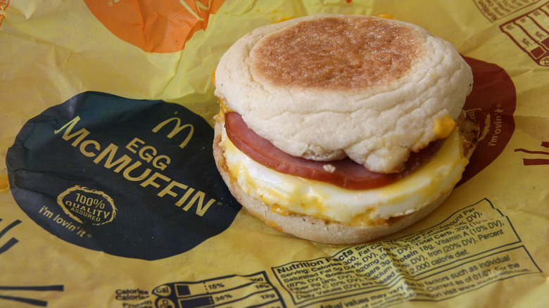 McDonald's Egg McMuffin on paper