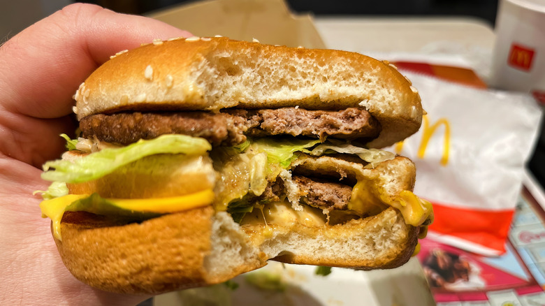 Close-up of a McDonald's Big Mac