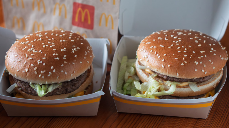 McDonald's Big Mac beside a Double Cheeseburger