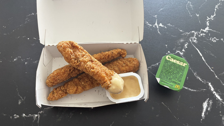 McDonald's chicken strips with Caesar sauce