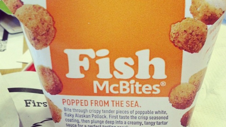 A close up of a package of Fish McBites