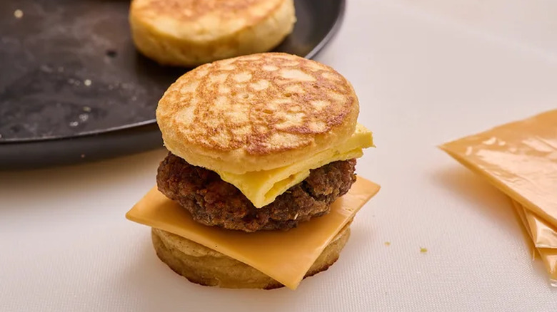 McGriddle sitting on a table