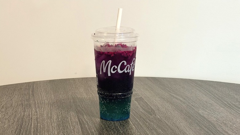 McDonald's Red Bull Dragonberry Energizer on table