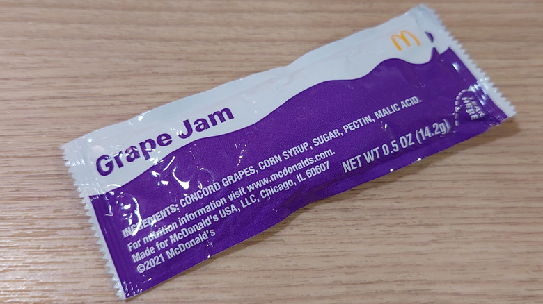 packet of McDonald's grape jam