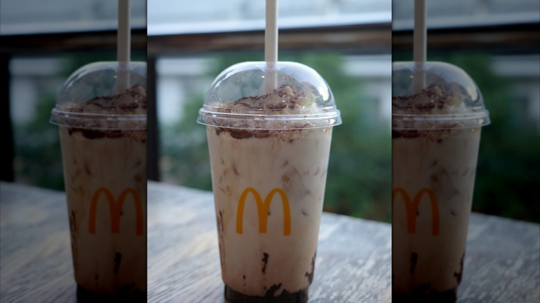Mirrored image of McDonald's McCafe Frappe