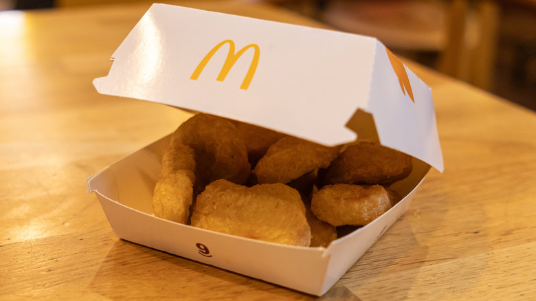 Box of 9 McDonald's chicken McNuggets