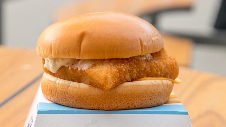 McDonald's Filet-o-Fish sandwich on box