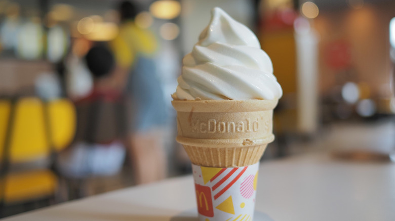 soft serve cone in a McDonald's