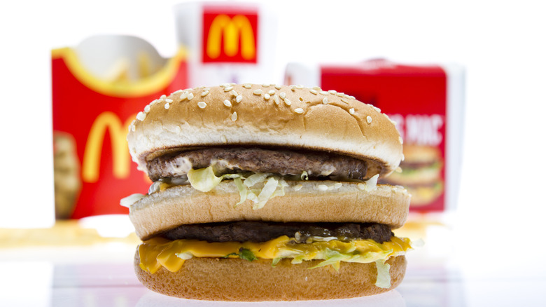 McDonald's Big Mac surrounded by food containers