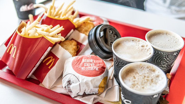 breakfast spread at McDonald's in Poland