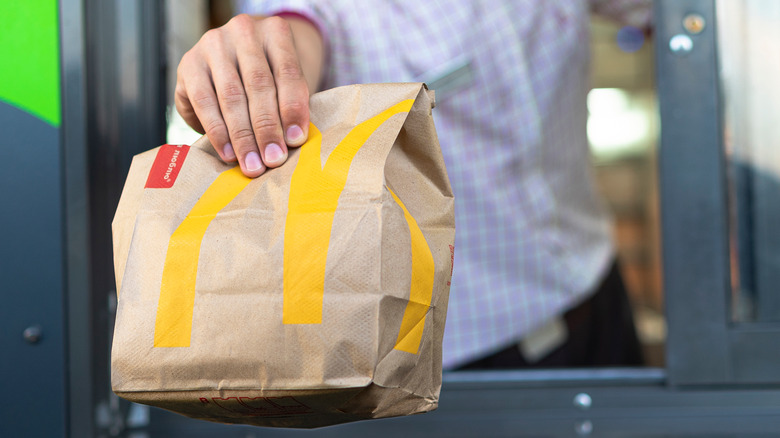 McDonald's bag, drive-thru