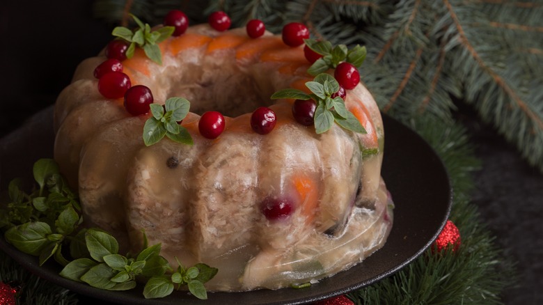 aspic jelly on table